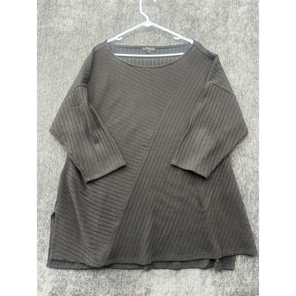 Lane‎ Bryant Sweater Womens 22/24 Gray Ribbed Knit Side Slits Warm Cozy Winter
